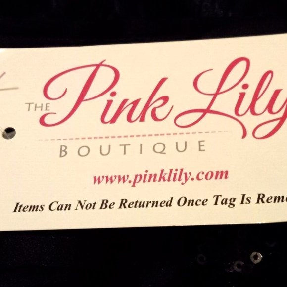 Womans Pink Lily Sequined Dress size small black sleeveless new with tags Image - Picture 4 of 4